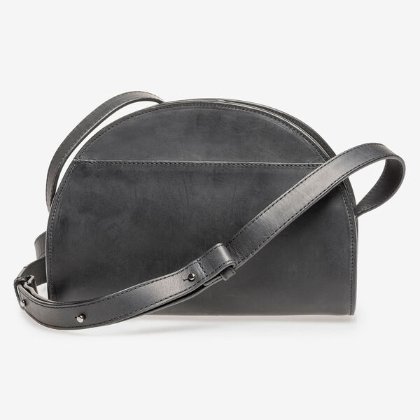 Schwarze Kalbsledertasche