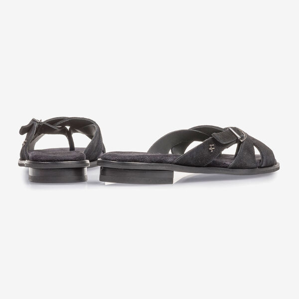 Schwarzer Wildleder-Slipper