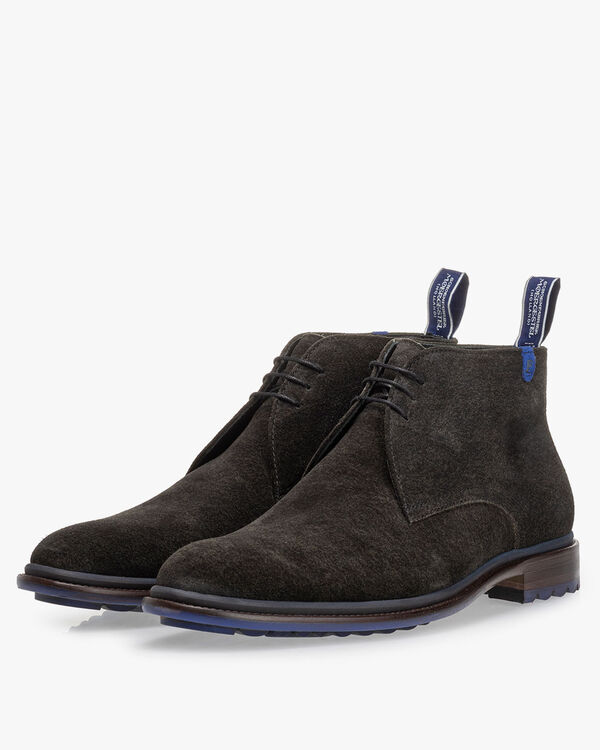 Schn&uuml;rstiefel Wildleder dunkelgr&uuml;n