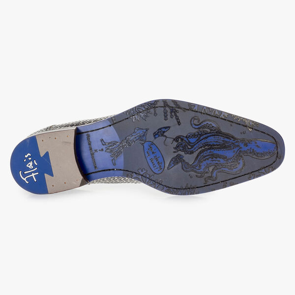 Dunkelgrauer Schn&uuml;rschuh mit wei&szlig;em Print
