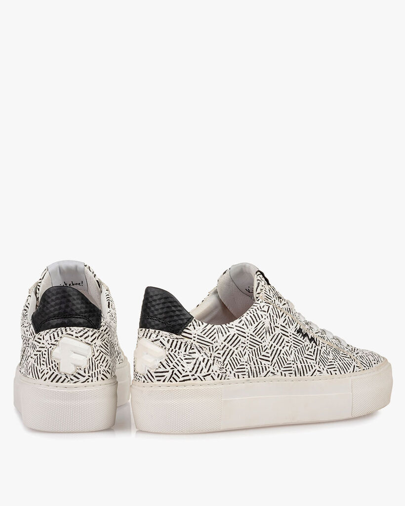Sneaker Zick-Zack-Print schwarz-wei&szlig;