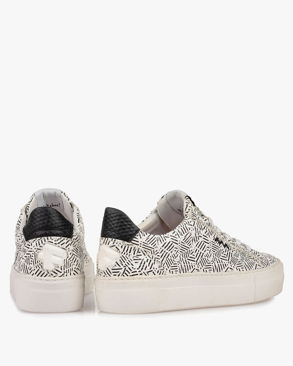 Sneaker Zick-Zack-Print schwarz-wei&szlig;