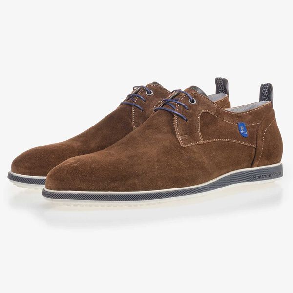 Brauner Wildleder Schn&uuml;rschuh