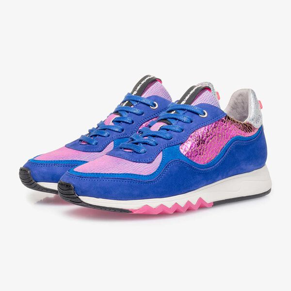 Cobalt blue suede leather sneaker