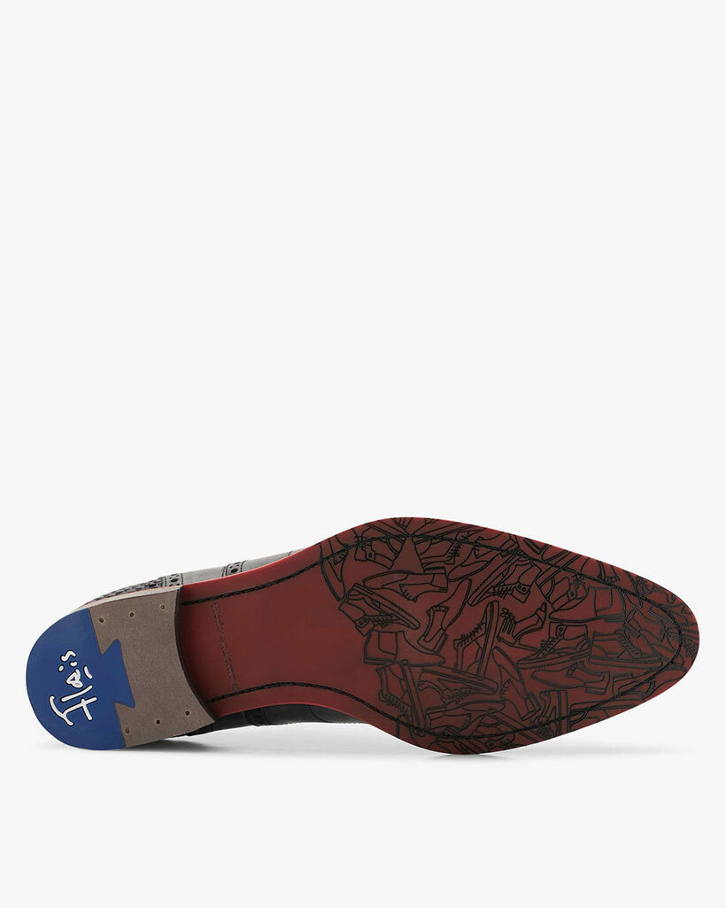 Schn&uuml;rschuh Kalbsleder grau