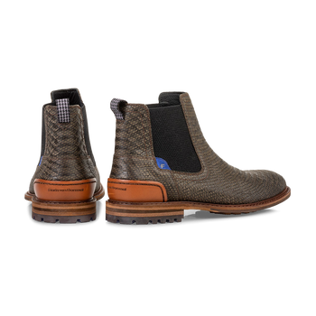 Chelsea Boot Reptilienprint gr&uuml;n