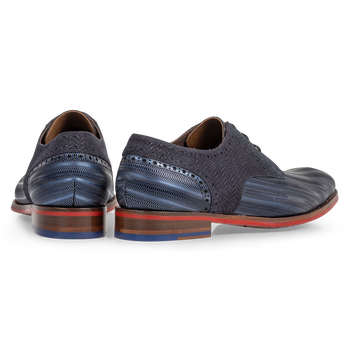 Schn&uuml;rschuh metallic blau