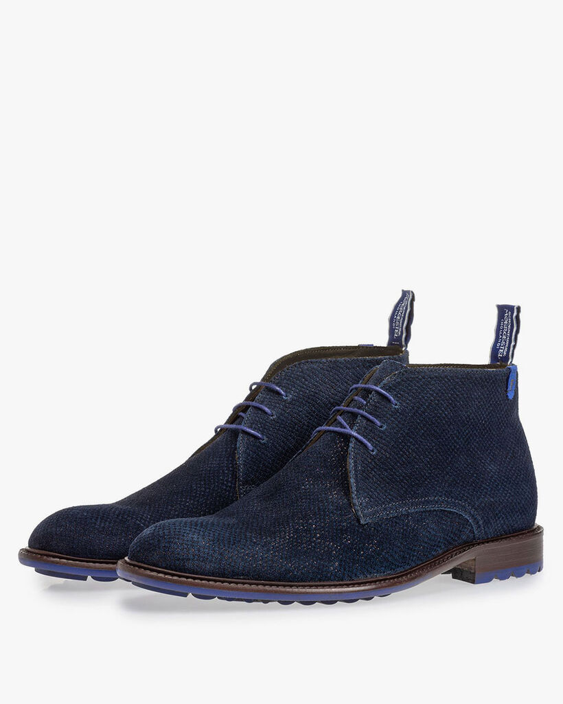 Stiefel dunkelblau mit Print