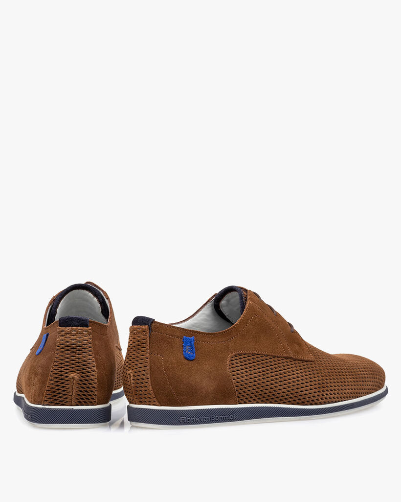 Schn&uuml;rschuh cognac Wildleder