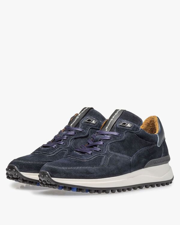 Blauer Wildleder-Sneaker