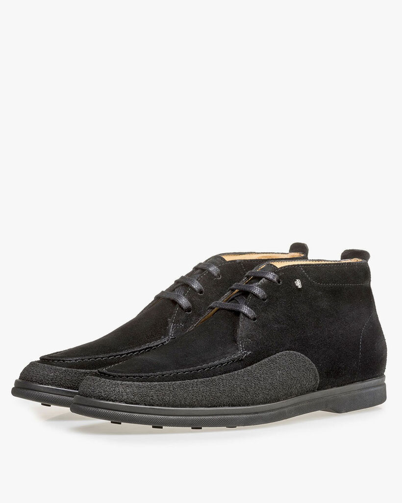 Mid-high suede leather lace boot