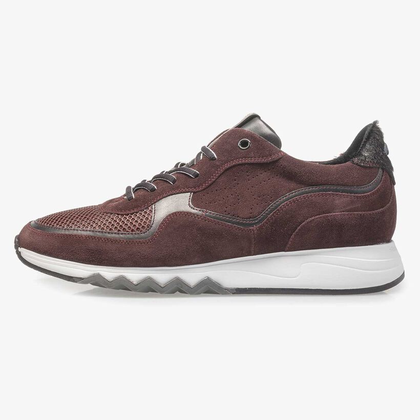 Red suede leather sneaker