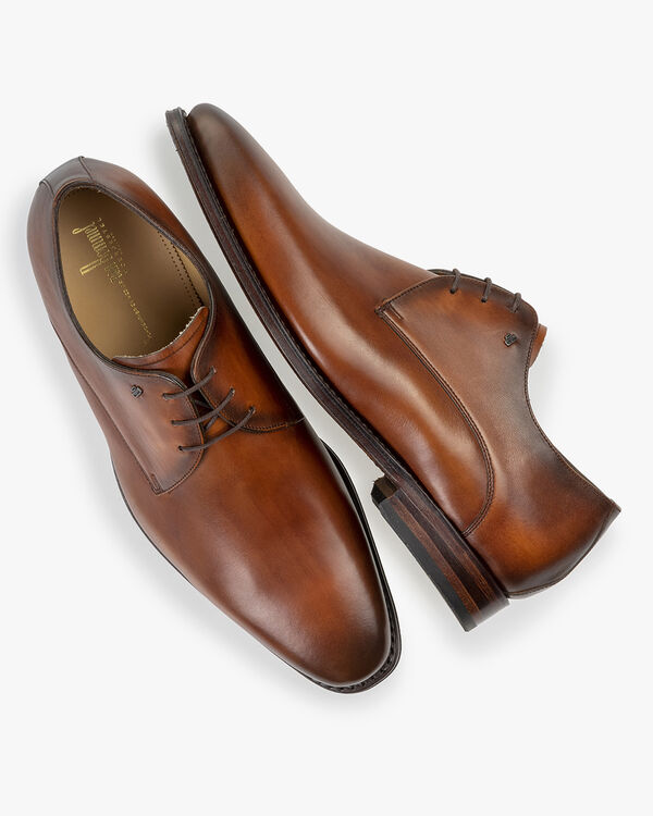 Schn&uuml;rschuh Kalbsleder cognac