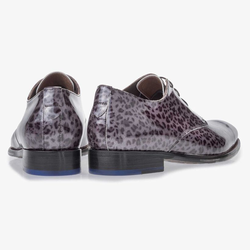 Premium Dunkelgrauer Schn&uuml;rschuh aus Lackleder