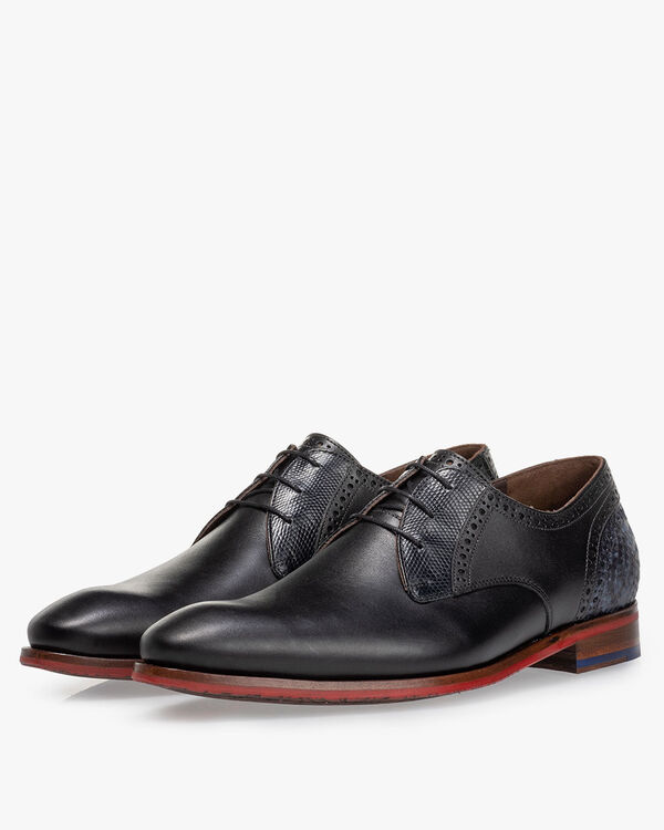 Schn&uuml;rschuh Kalbsleder schwarz