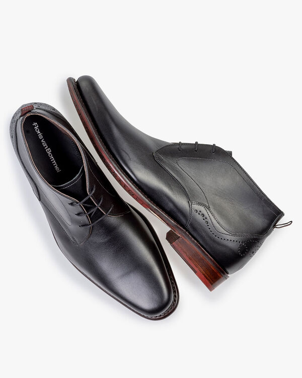 Schn&uuml;rstiefel Kalbsleder schwarz