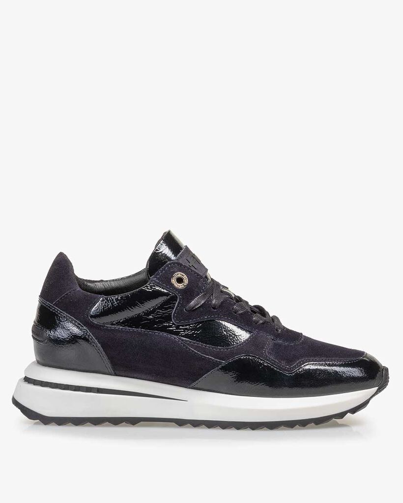 Sneaker Lackleder blau