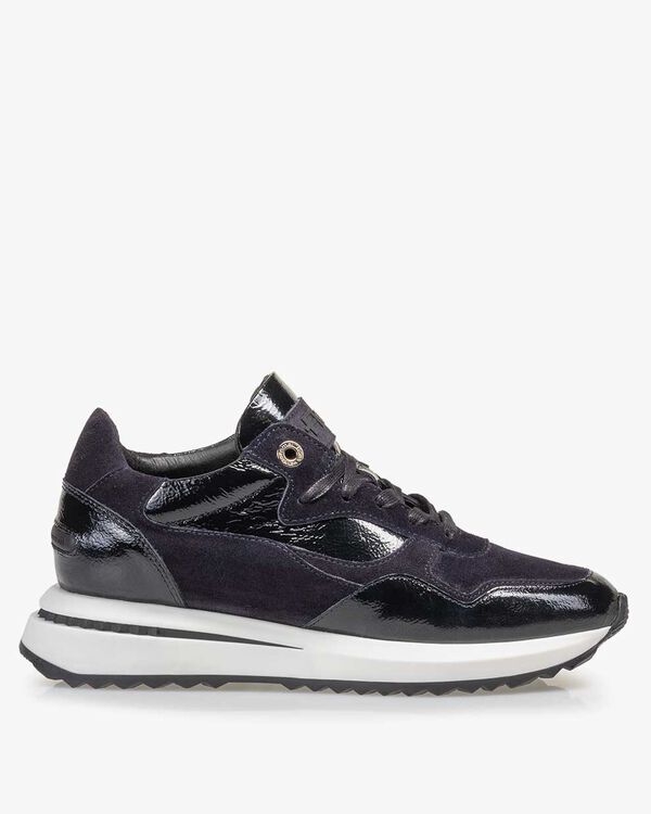 Sneaker Lackleder blau