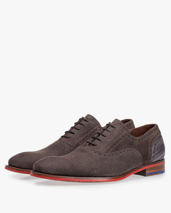 Schn&uuml;rschuh dunkelbraun mit Print