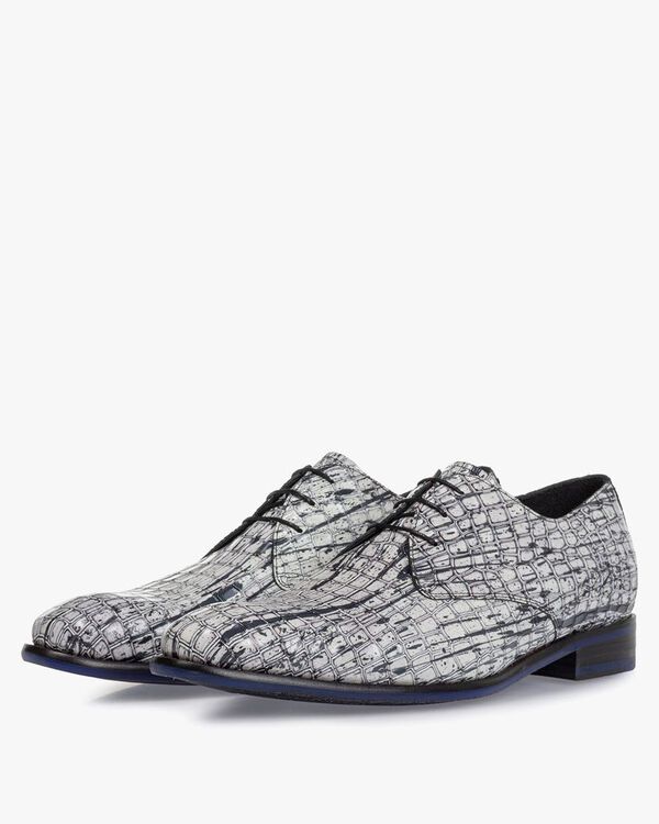 Schn&uuml;rschuh Lackleder wei&szlig;