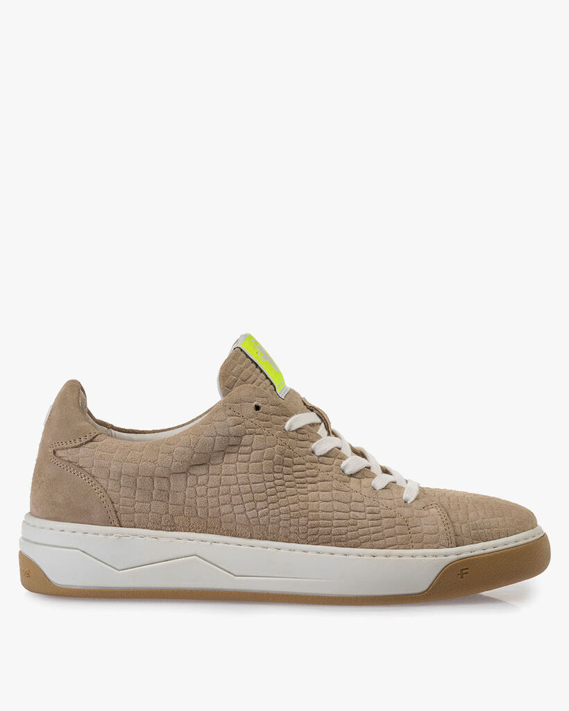 Sneaker Wildleder-Print beige