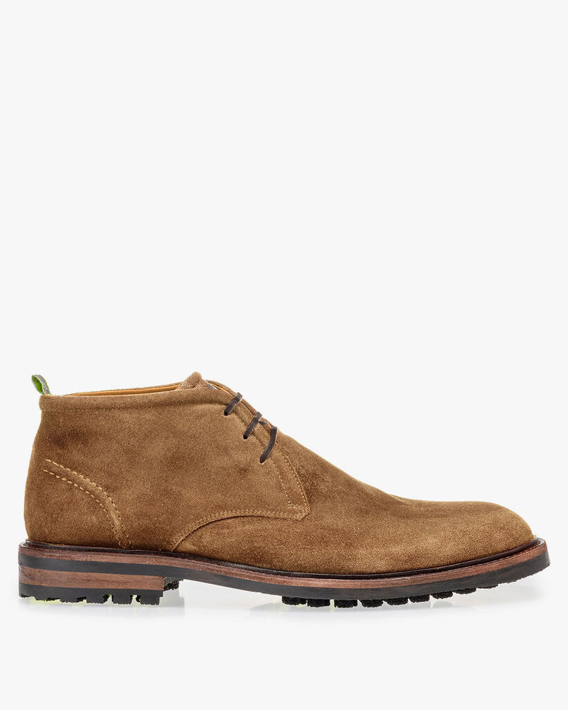 Schn&uuml;rstiefel Wildleder beige
