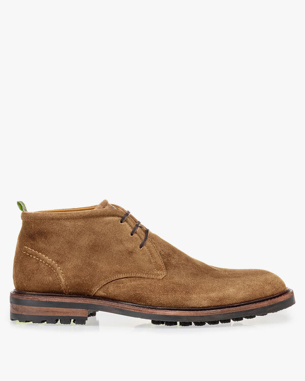 Schn&uuml;rstiefel Wildleder beige