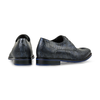 Schn&uuml;rschuh metallic dunkelblau