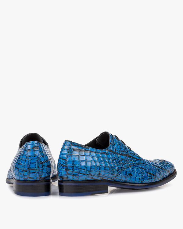 Schn&uuml;rschuh Lackleder blau