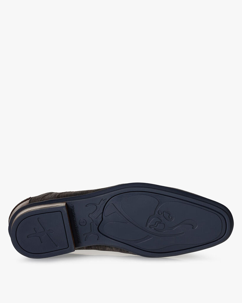 Schn&uuml;rstiefel Wildleder grau