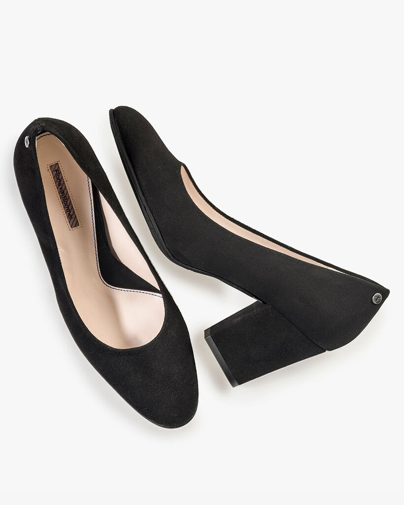 Schwarze Wildleder-Pumps