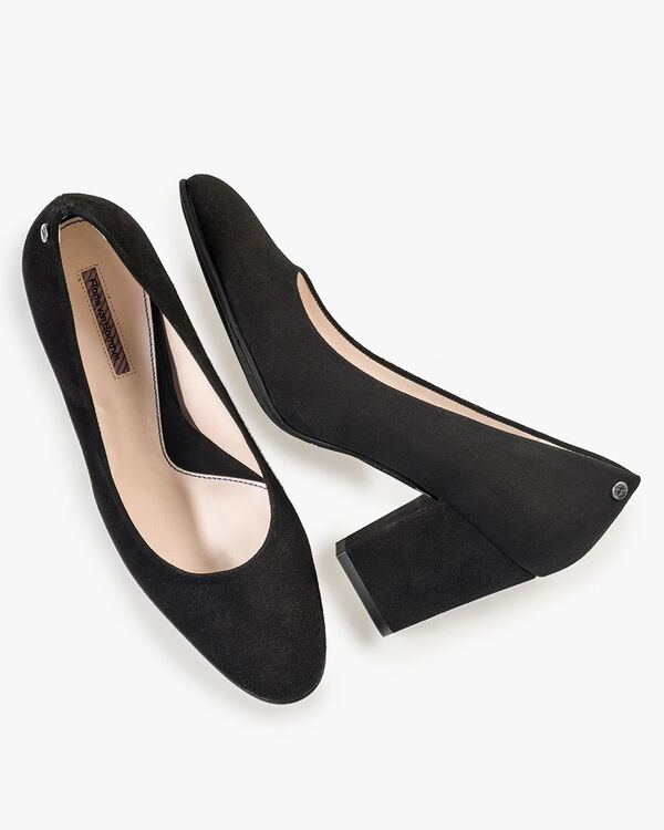 Schwarze Wildleder-Pumps