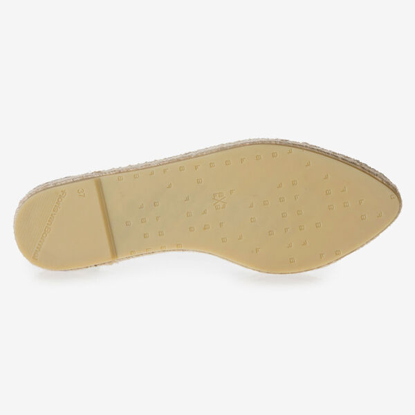 Silberne Leder-Espadrilles mit Metallic-Print