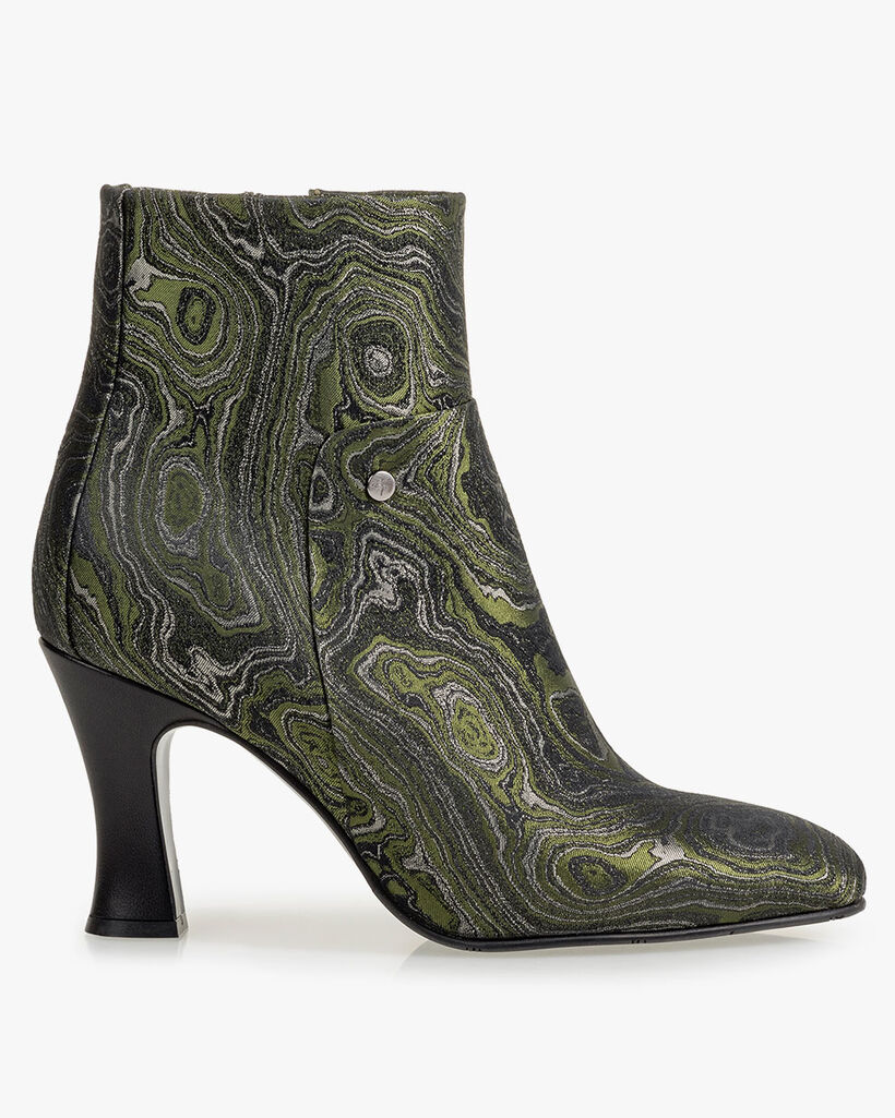 Stiefelette Print gr&uuml;n