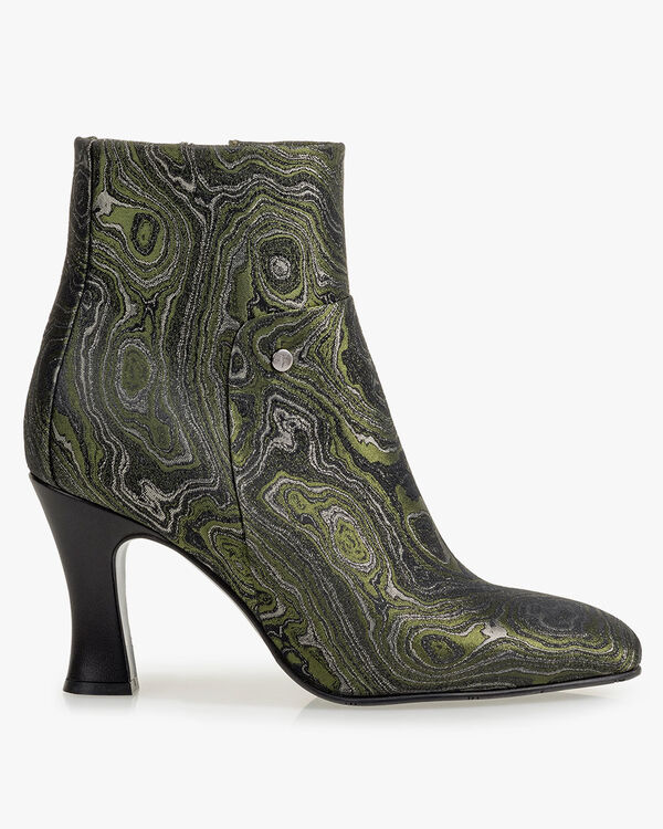 Stiefelette Print gr&uuml;n