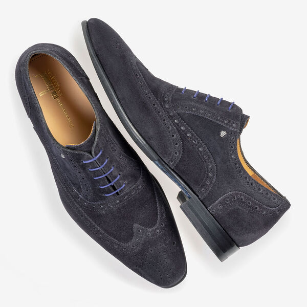 Dunkelblauer Wildleder-Brogue