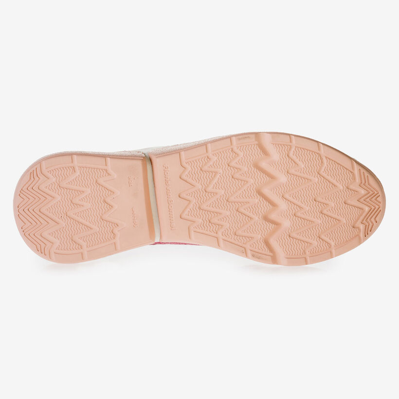 Pinker Leder-Sneaker mit Metallic-Print