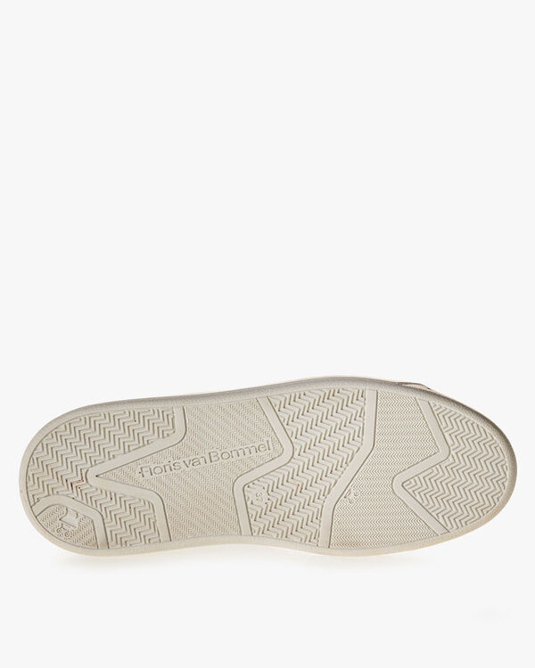 Sneaker Leder mit Print wei&szlig;