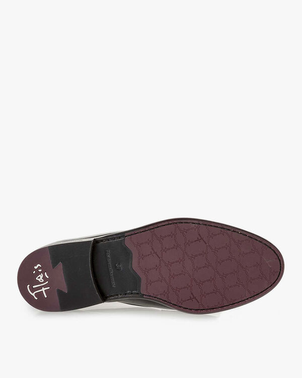 Black calf leather loafer