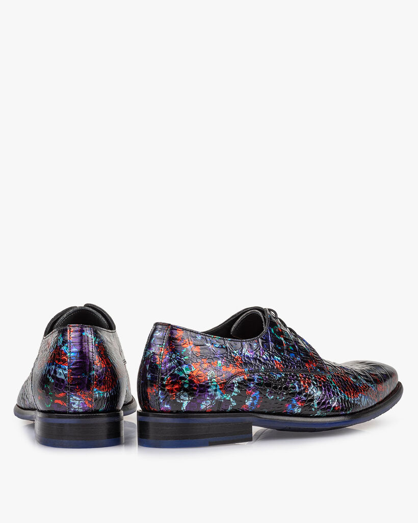 Lace shoe with print blue