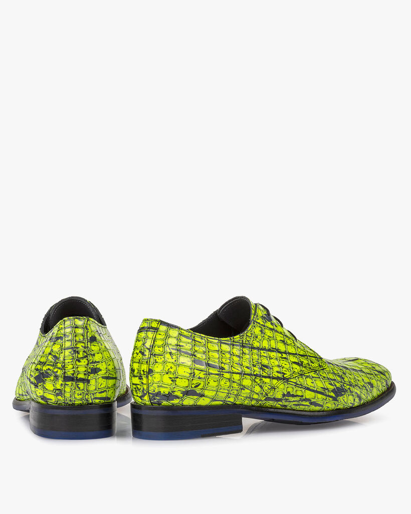 Schn&uuml;rschuh Lackleder gelb