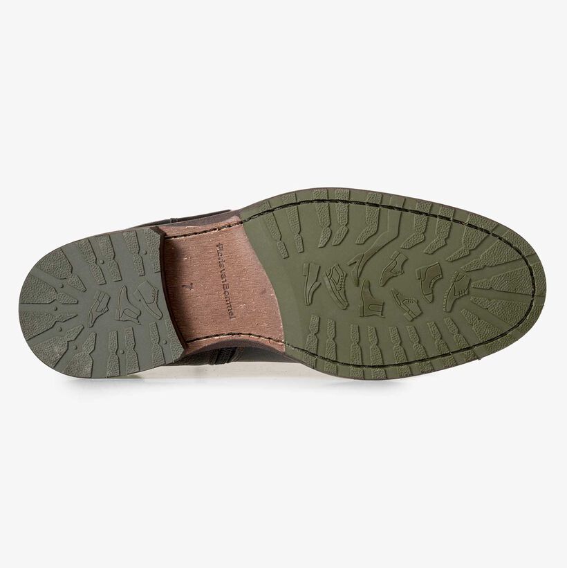 Wolle gef&uuml;tterter schwarzer Chelsea Boot aus Leder