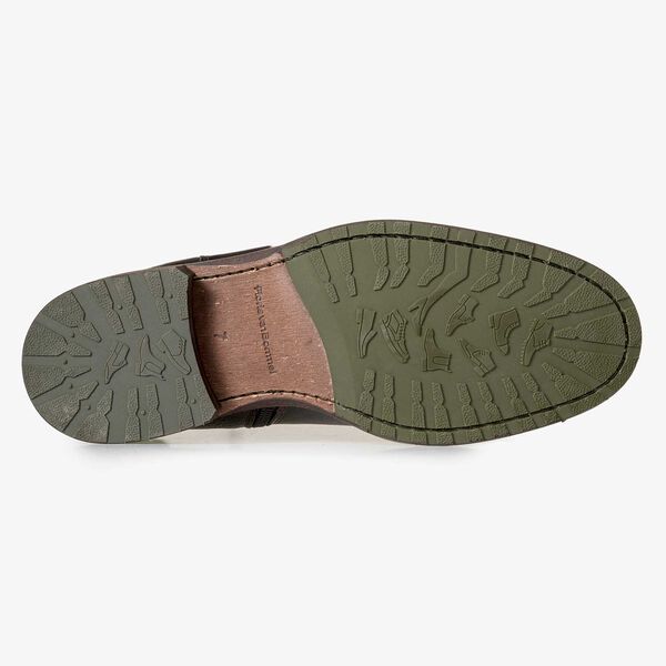 Wolle gef&uuml;tterter schwarzer Chelsea Boot aus Leder