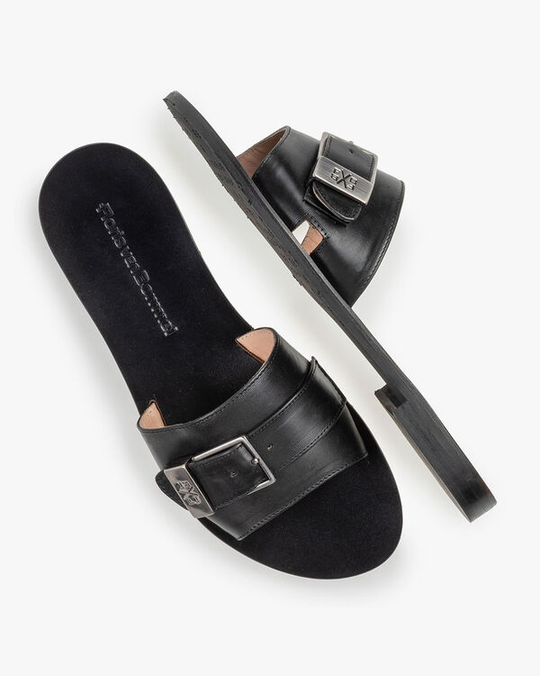 Slipper Kalbsleder schwarz