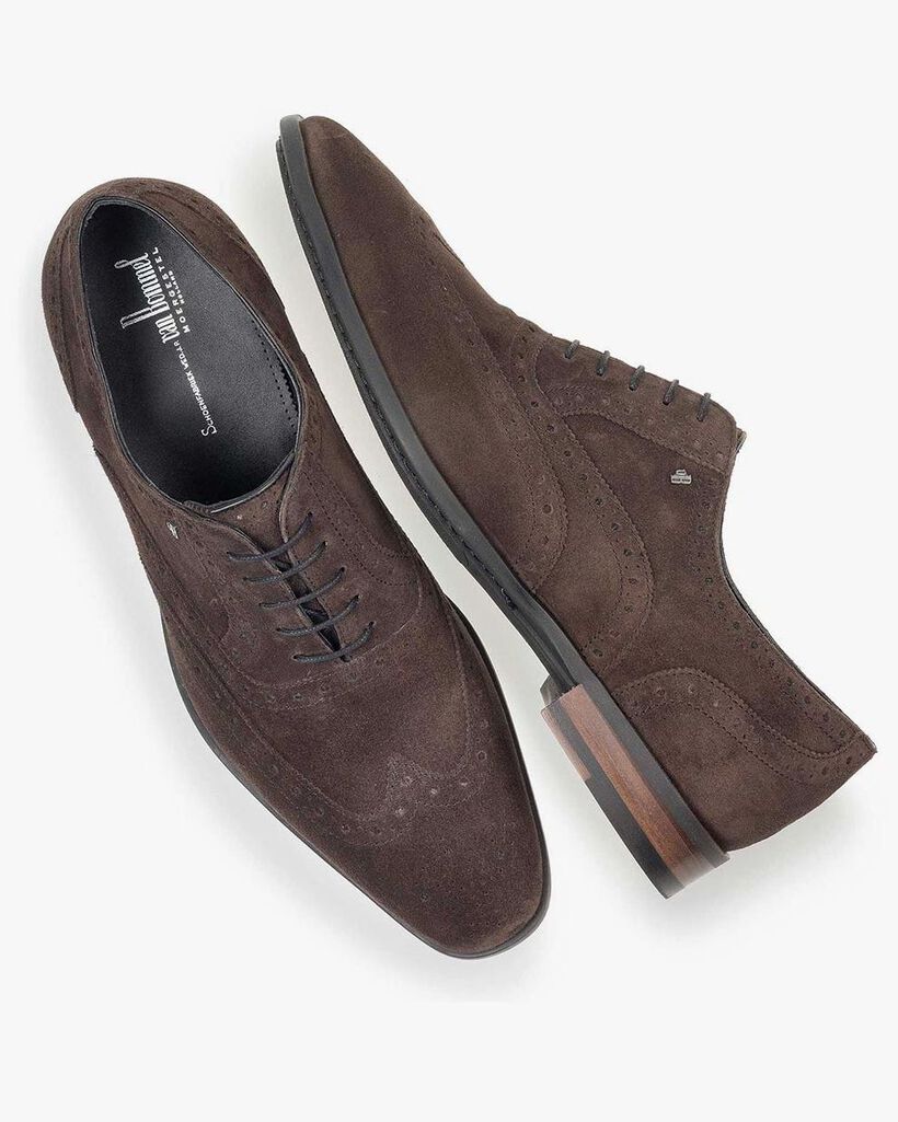 Brauner Kalbswildleder-Brogue
