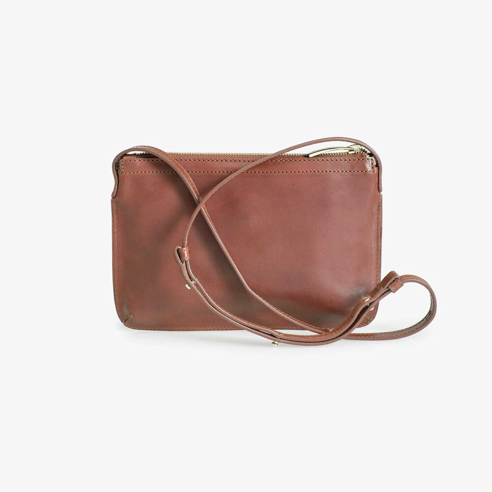 Braune Leder-Crossbody-Tasche
