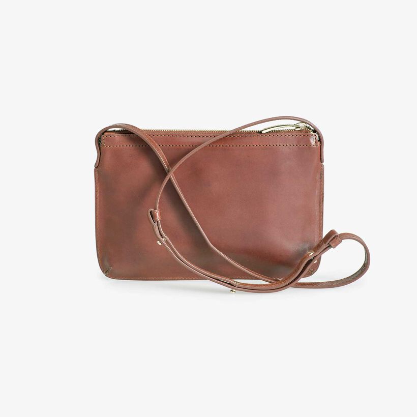 Braune Leder-Crossbody-Tasche