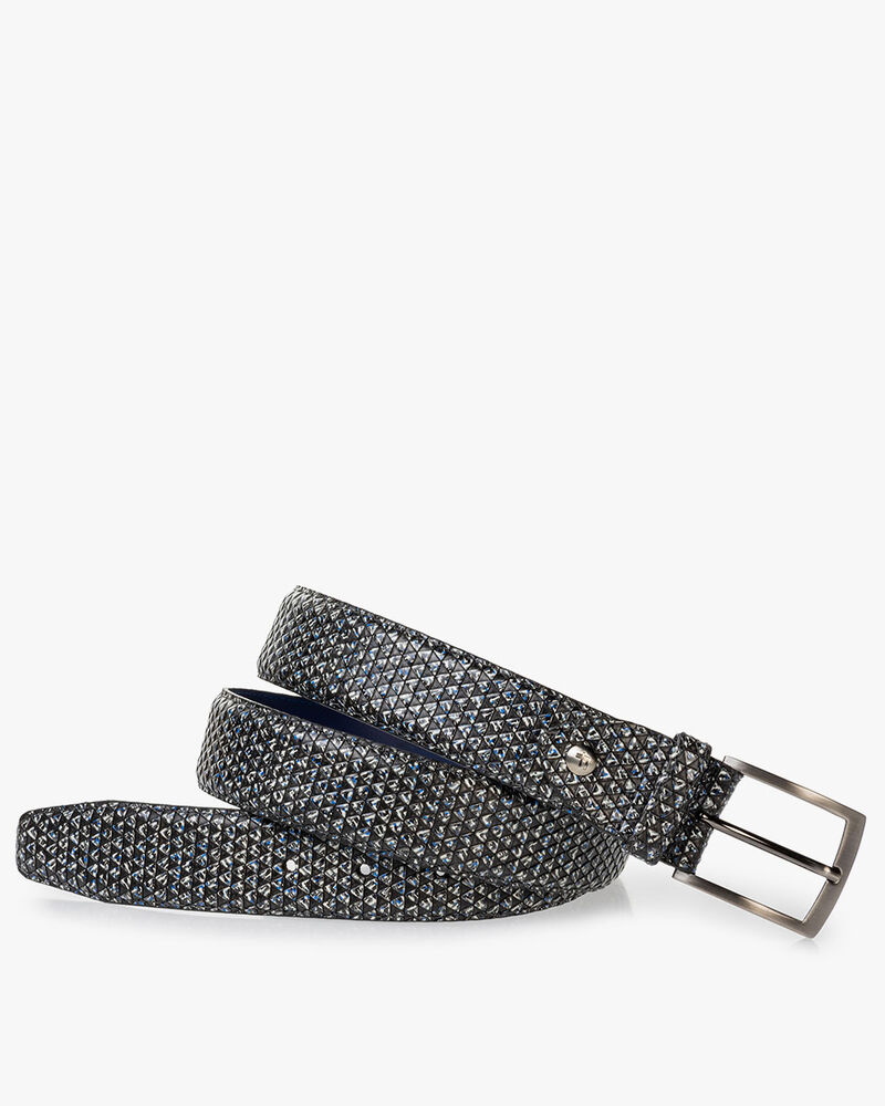 G&uuml;rtel Leder-Print schwarz-wei&szlig;