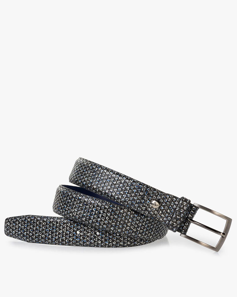 G&uuml;rtel Leder-Print schwarz-wei&szlig;