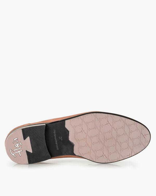 Rosa Wildleder-Loafer